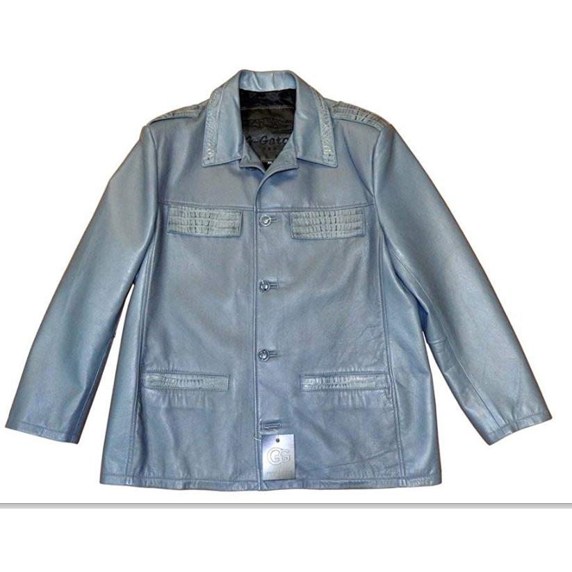 Jakewood 2008 Sky Blue Genuine Crocodile/Lamb Skin Car Coat