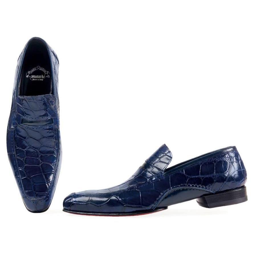 Mauri Wonder Blue Genuine Alligator Oxford Shoes 1195