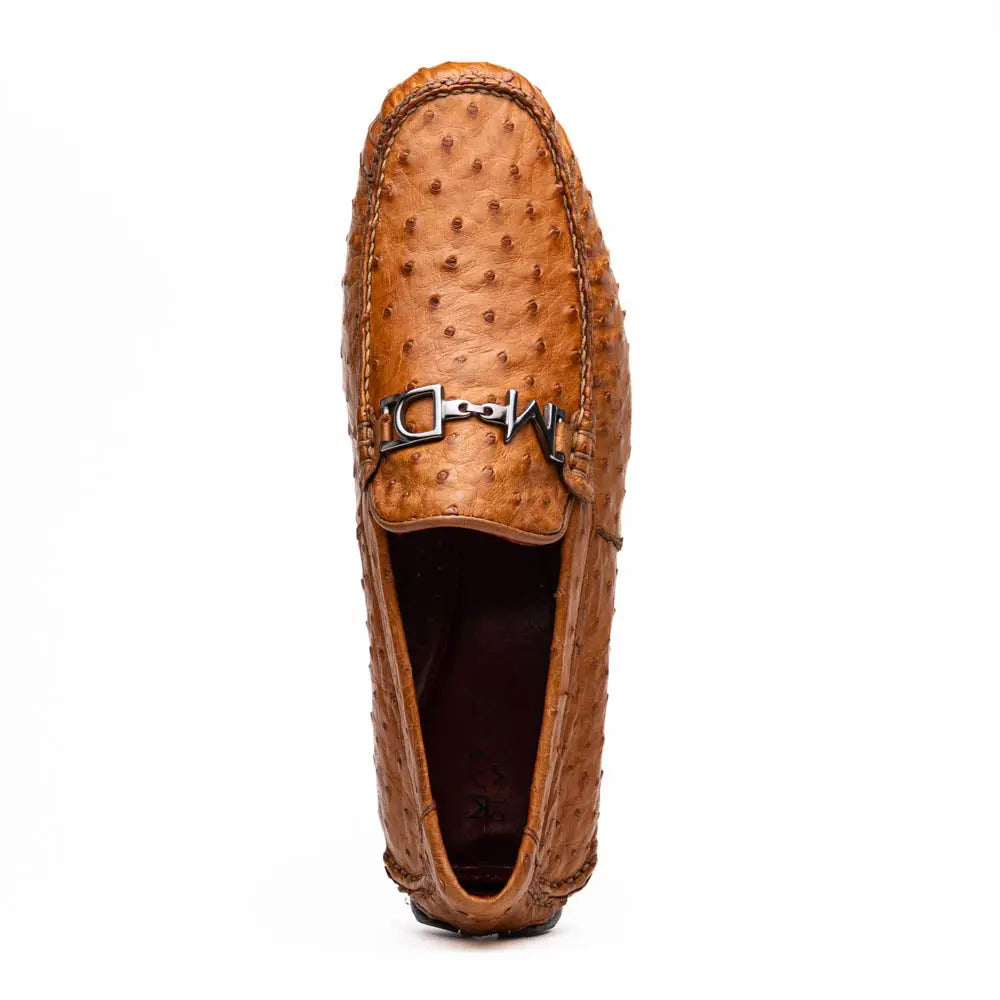 Marco Di Milano Bolonia Brandy Genuine Ostrich Loafers