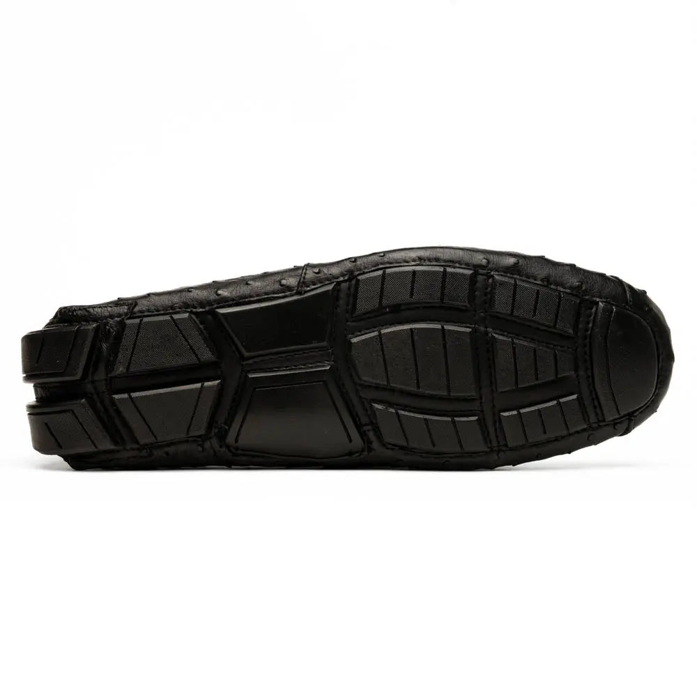 Marco Di Milano Bolonia Black Genuine Ostrich Loafers