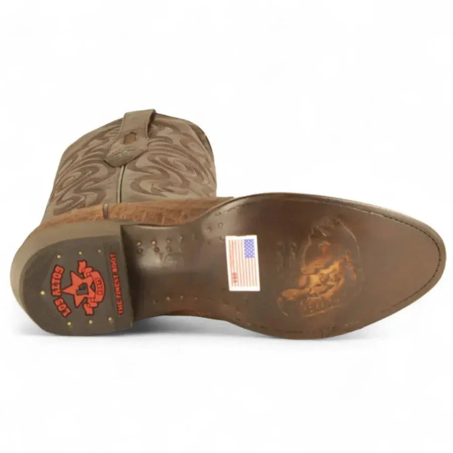 Los Altos 657007 Men's Brown Genuine Elephant Round Toe Cowboy Boots