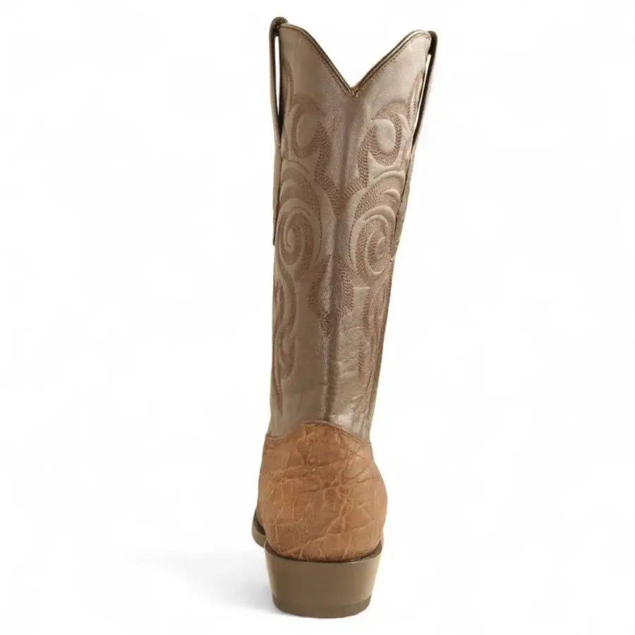 Los Altos 657007 Men's Brown Genuine Elephant Round Toe Cowboy Boots