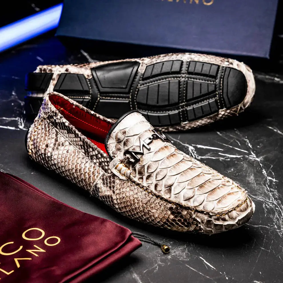 Marco Di Milano Capri Natural Genuine Python Loafers