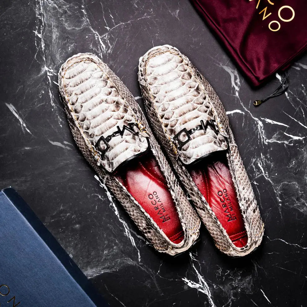 Marco Di Milano Capri Natural Genuine Python Loafers