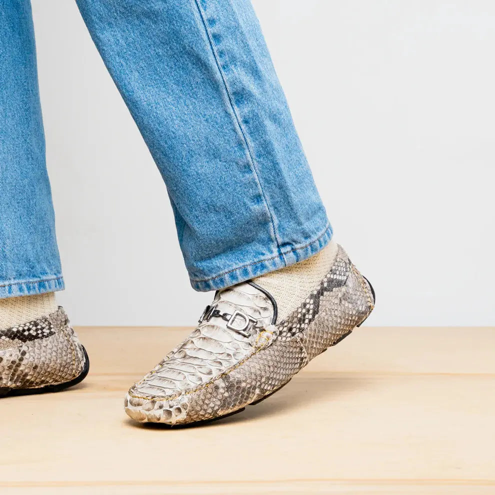 Marco Di Milano Capri Natural Genuine Python Loafers