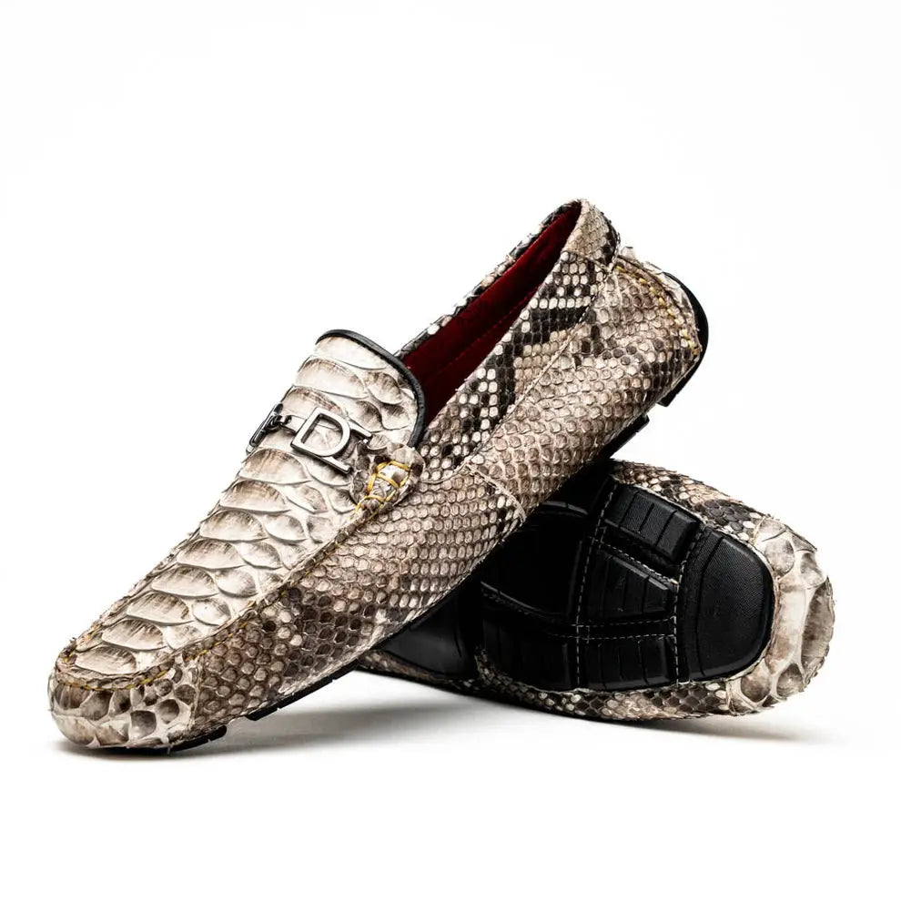 Marco Di Milano Capri Natural Genuine Python Loafers