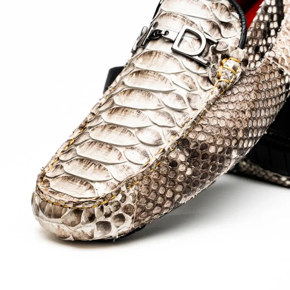 Marco Di Milano Capri Natural Genuine Python Loafers
