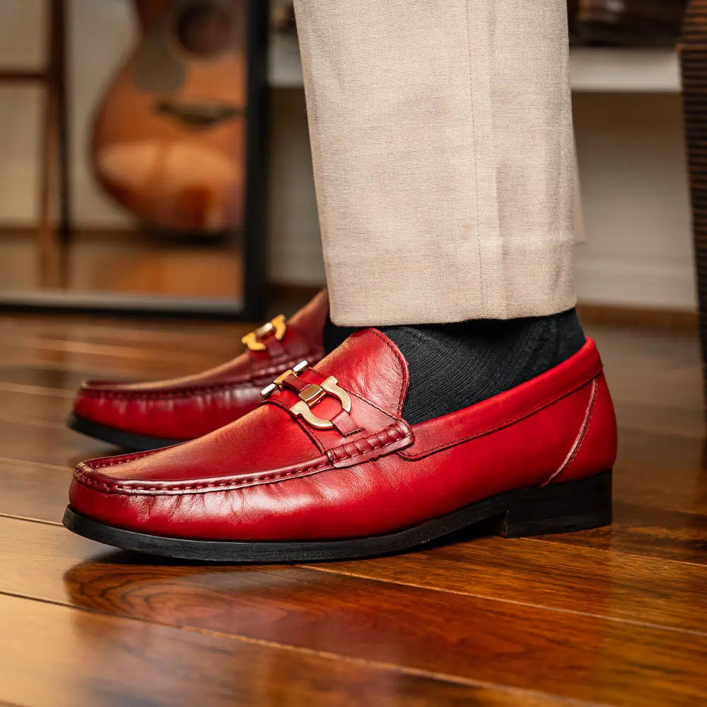Marco Di Milano Cassarano Red Genuine Calf Loafers