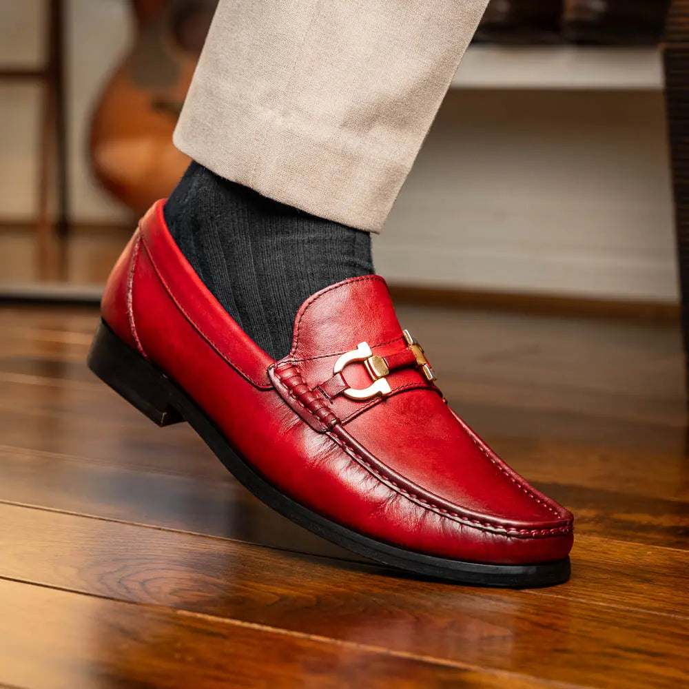Marco Di Milano Cassarano Red Genuine Calf Loafers