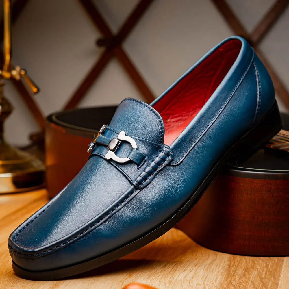 Marco Di Milano Cassarano Navy Genuine Calf Loafers