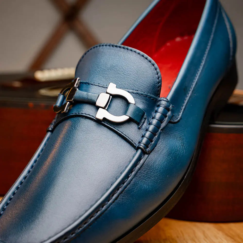 Marco Di Milano Cassarano Navy Genuine Calf Loafers