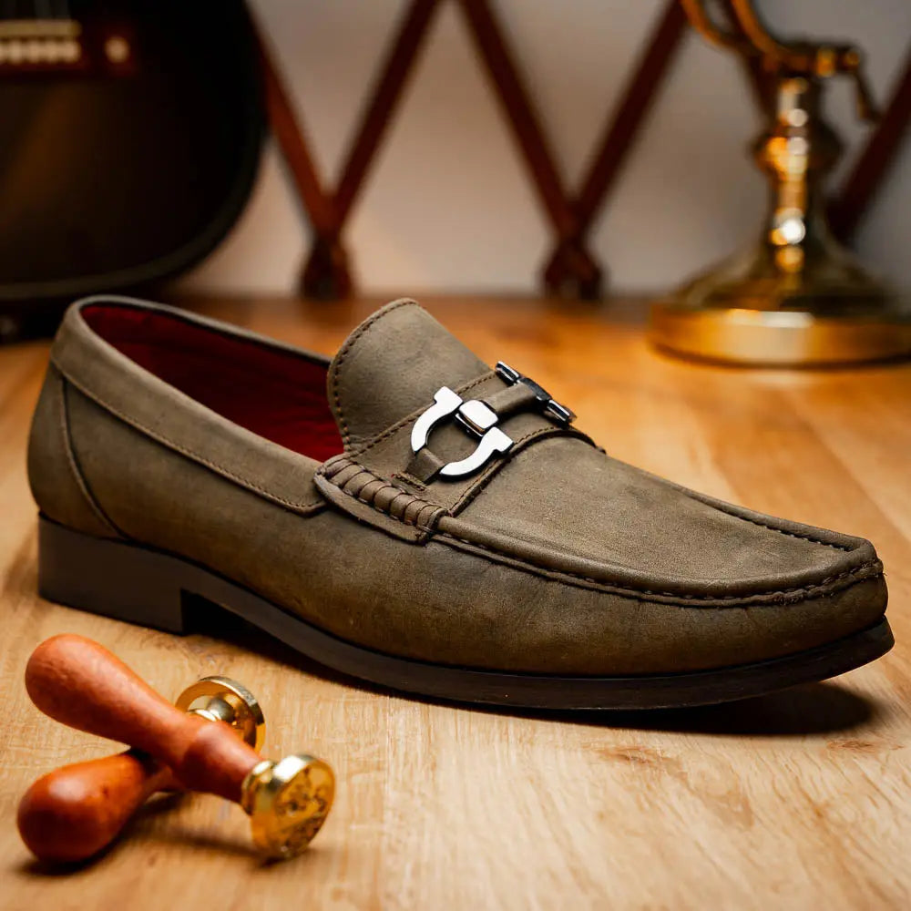 Marco Di Milano Cassarano Crazy Olive Genuine Calf Loafers