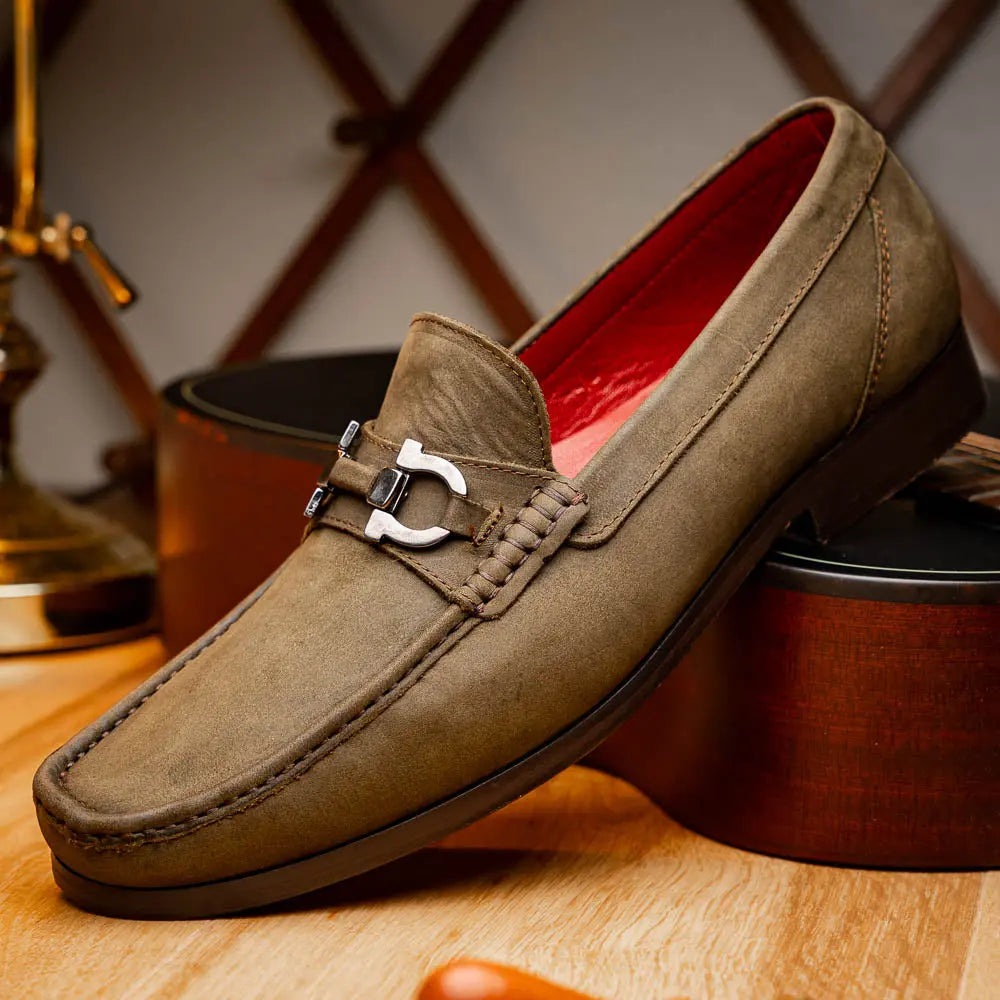 Marco Di Milano Cassarano Crazy Olive Genuine Calf Loafers