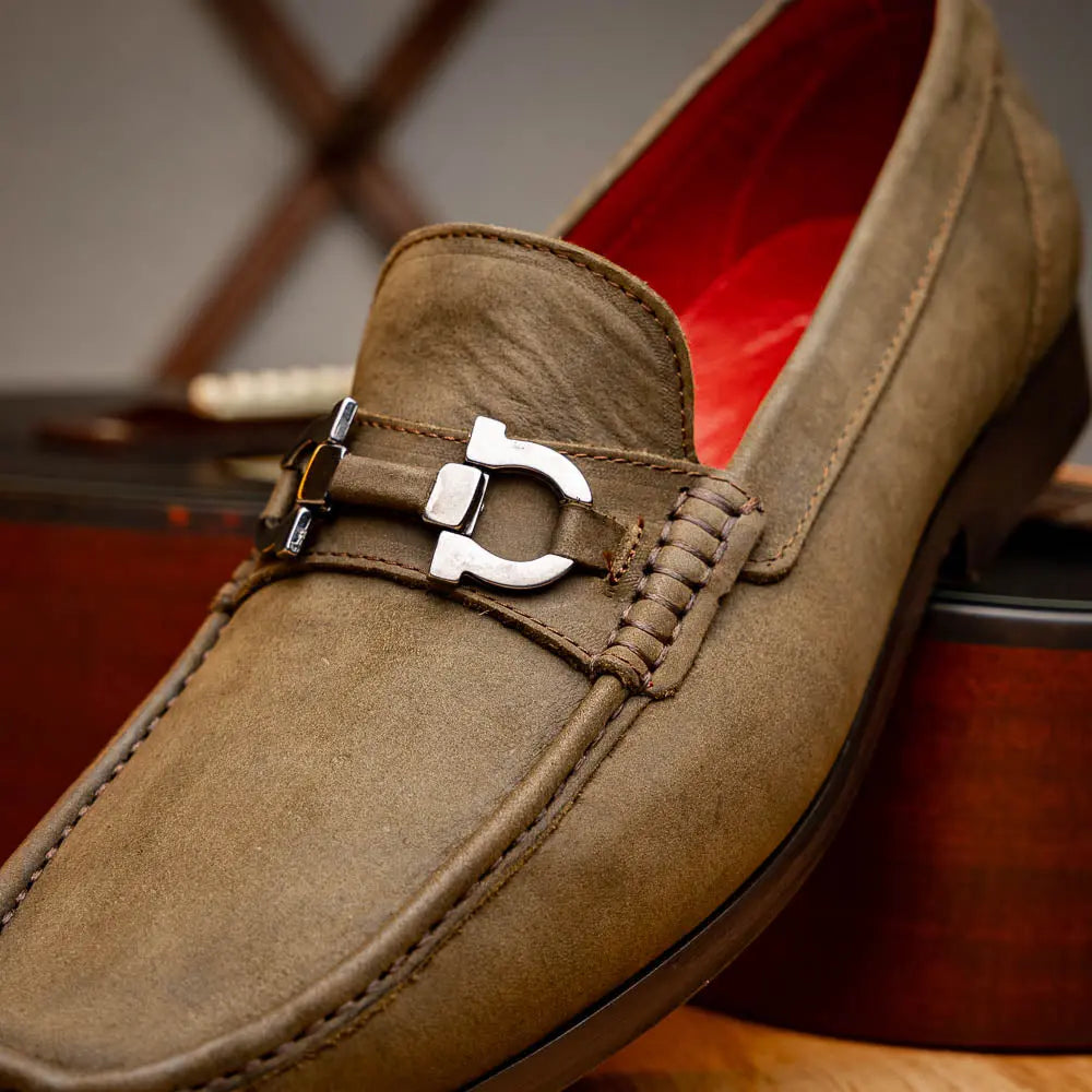 Marco Di Milano Cassarano Crazy Olive Genuine Calf Loafers