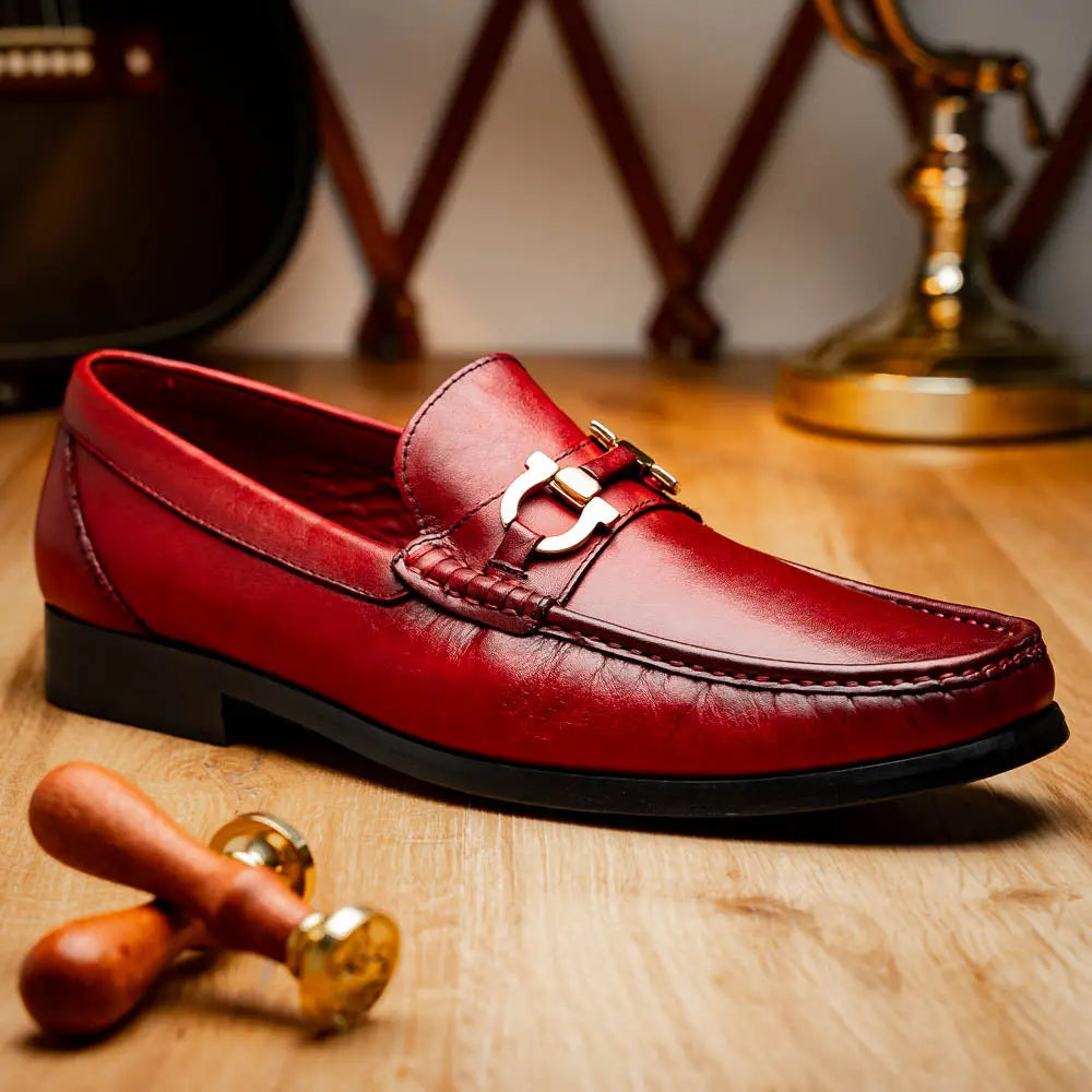 Marco Di Milano Cassarano Red Genuine Calf Loafers