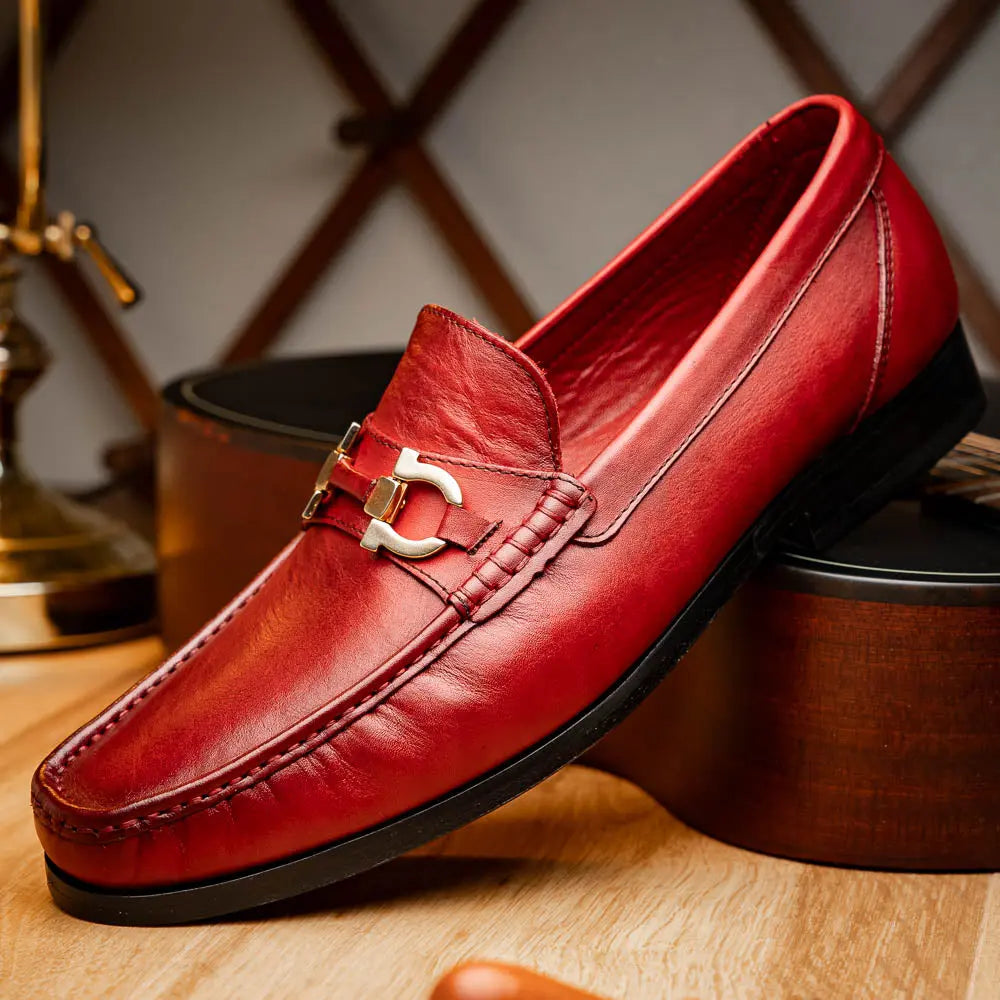 Marco Di Milano Cassarano Red Genuine Calf Loafers