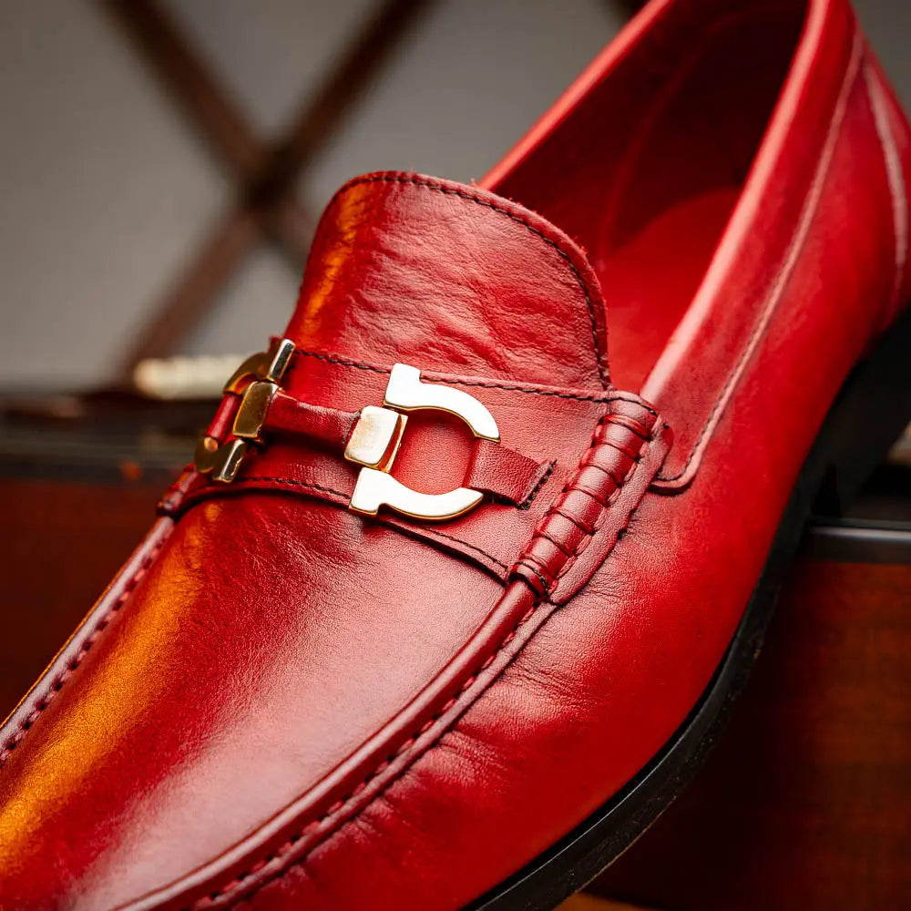 Marco Di Milano Cassarano Red Genuine Calf Loafers