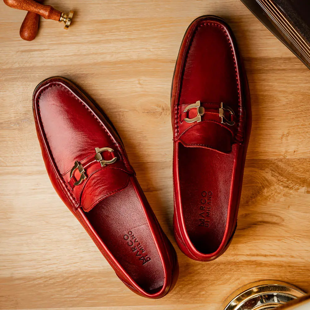 Marco Di Milano Cassarano Red Genuine Calf Loafers