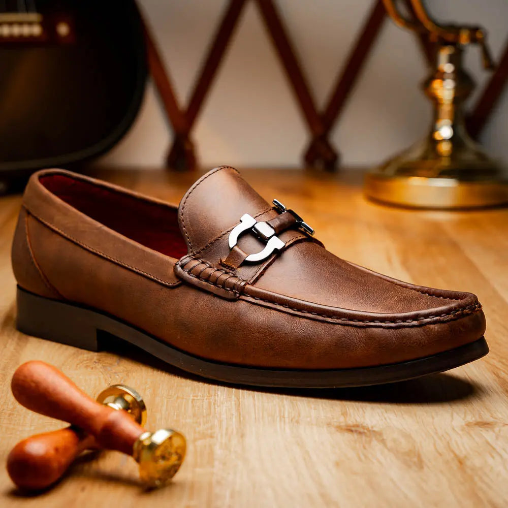 Marco Di Milano Cassarano Crazy Tan Genuine Calf Loafers