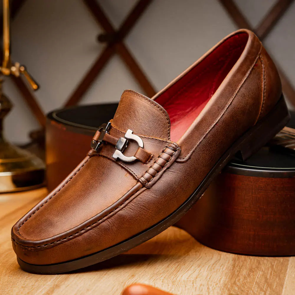 Marco Di Milano Cassarano Crazy Tan Genuine Calf Loafers