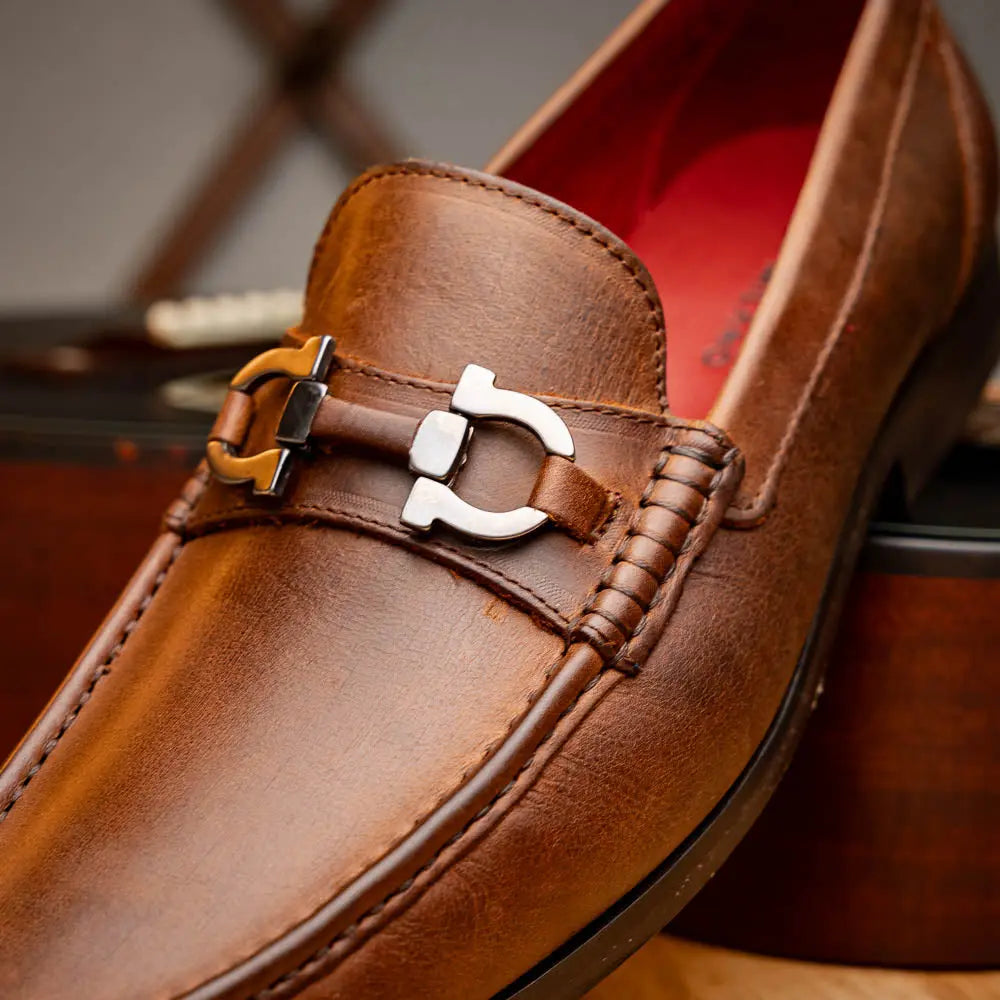 Marco Di Milano Cassarano Crazy Tan Genuine Calf Loafers