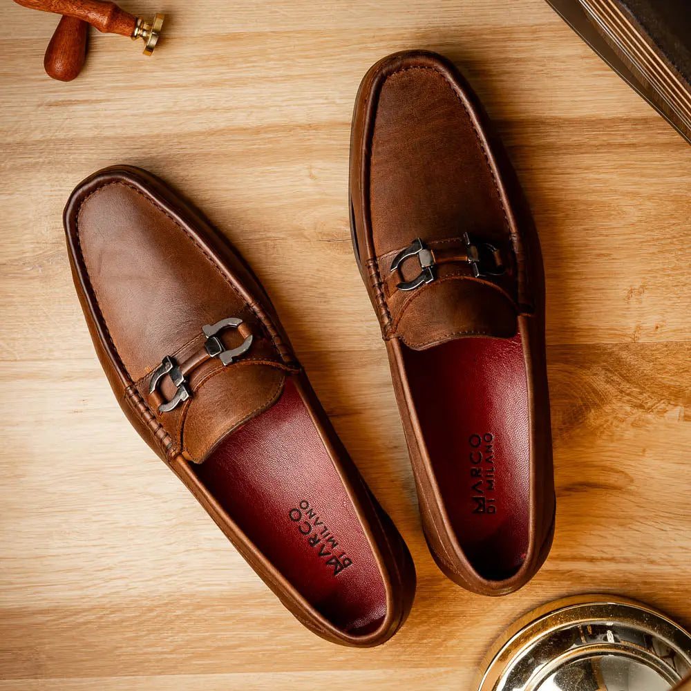 Marco Di Milano Cassarano Crazy Tan Genuine Calf Loafers