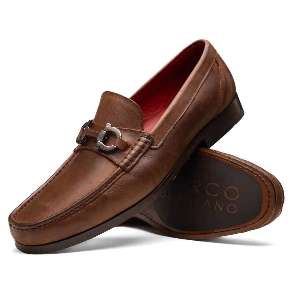 Marco Di Milano Cassarano Crazy Tan Genuine Calf Loafers