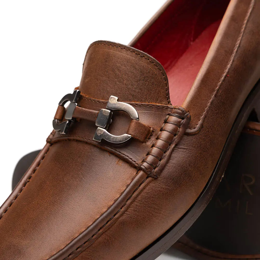 Marco Di Milano Cassarano Crazy Tan Genuine Calf Loafers