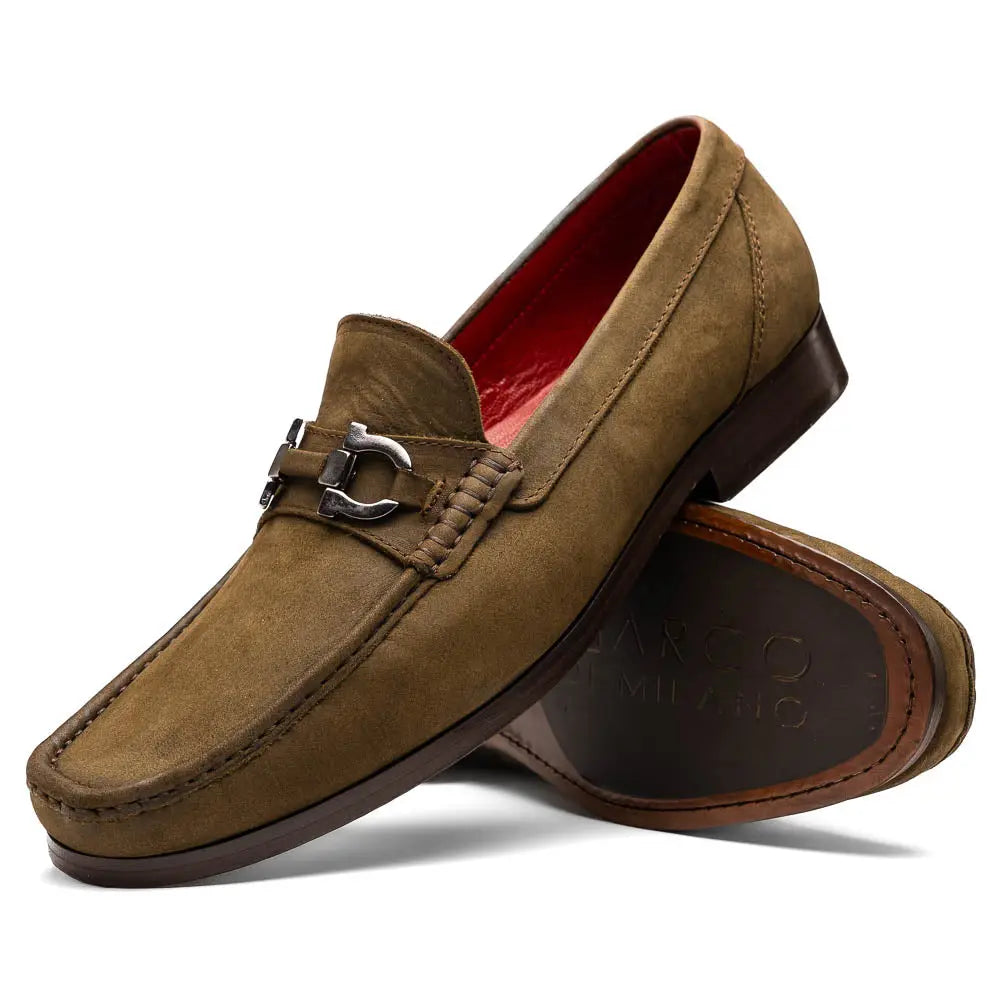 Marco Di Milano Cassarano Crazy Olive Genuine Calf Loafers