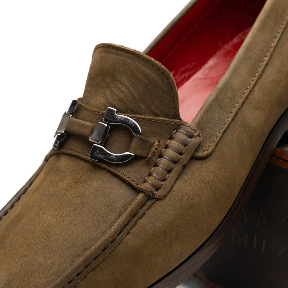 Marco Di Milano Cassarano Crazy Olive Genuine Calf Loafers