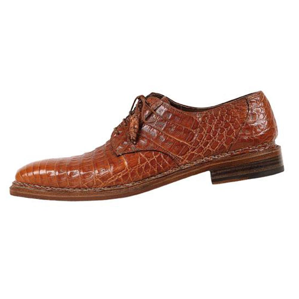 Mauri 1186 Duncan Cognac Genuine All-Over Baby Crocodile Shoes