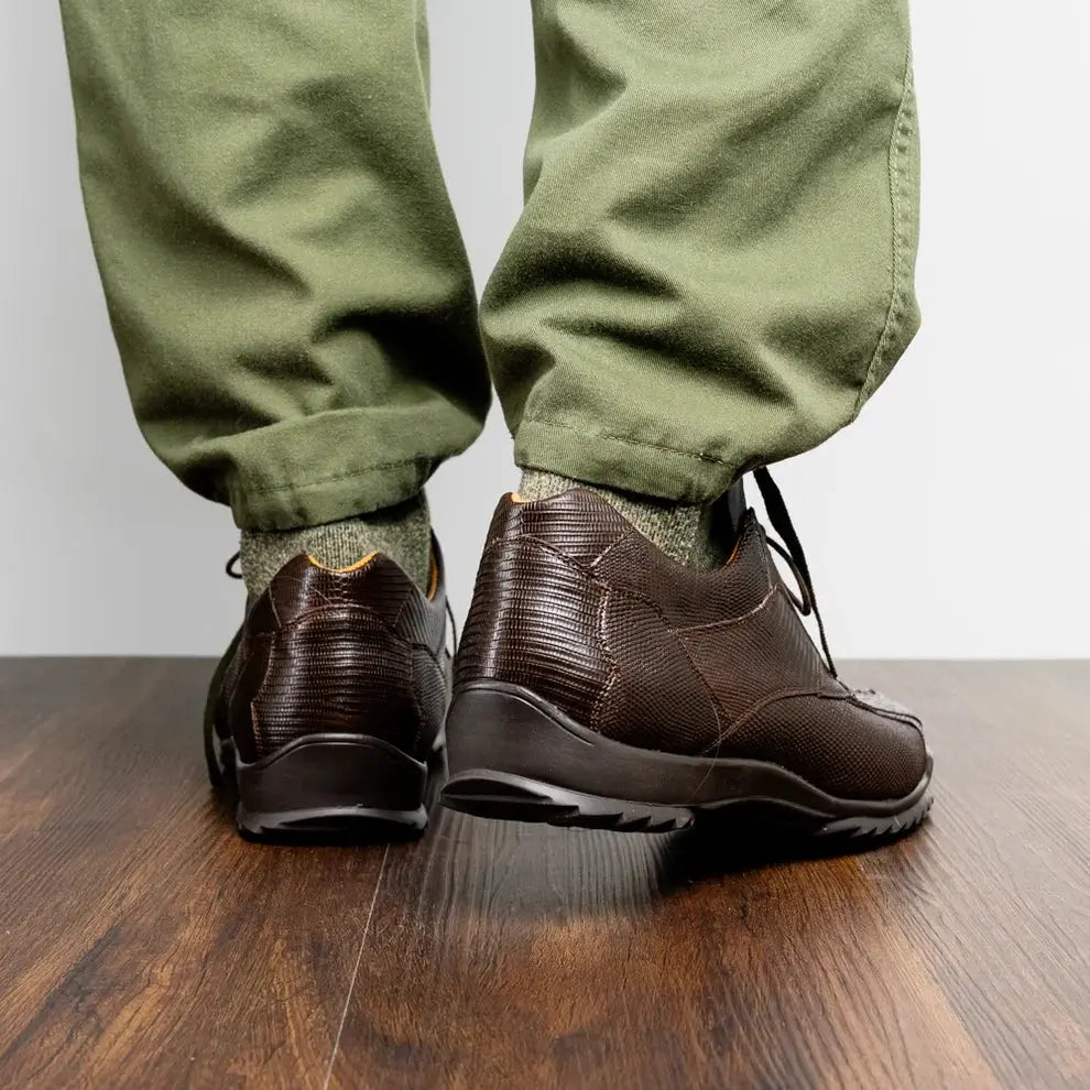 Marco Di Milano Crater Brown Genuine Caiman Crocodile/Lizard Sneakers