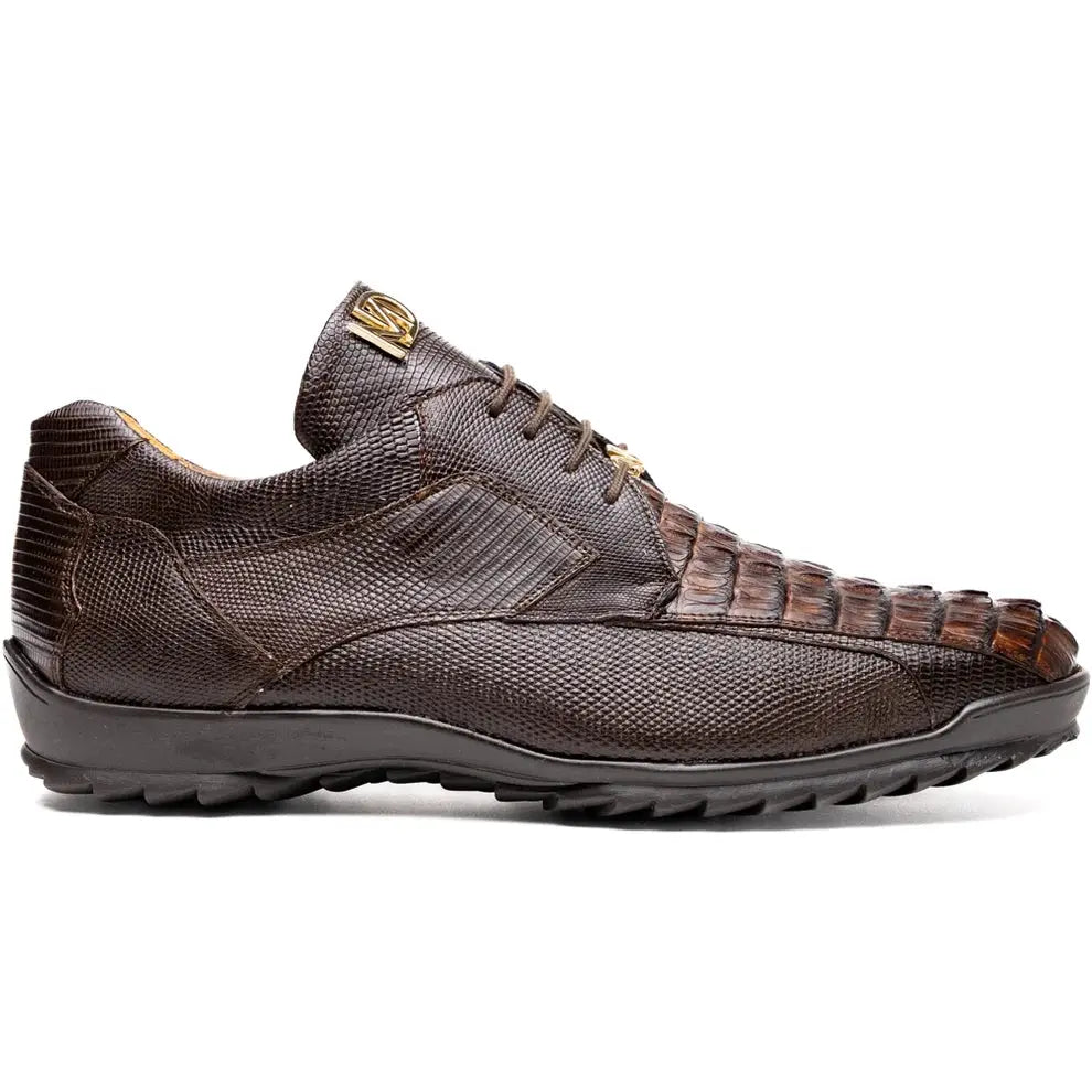 Marco Di Milano Crater Brown Genuine Caiman Crocodile/Lizard Sneakers