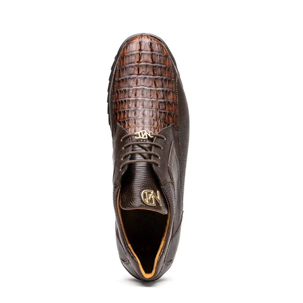Marco Di Milano Crater Brown Genuine Caiman Crocodile/Lizard Sneakers