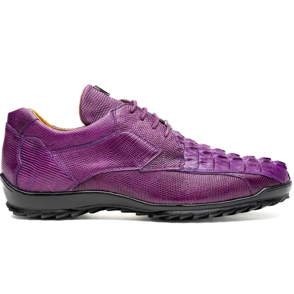 Marco Di Milano Crater Purple Genuine Caiman Crocodile/Lizard Sneakers