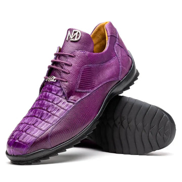 Marco Di Milano Crater Purple Genuine Caiman Crocodile/Lizard Sneakers