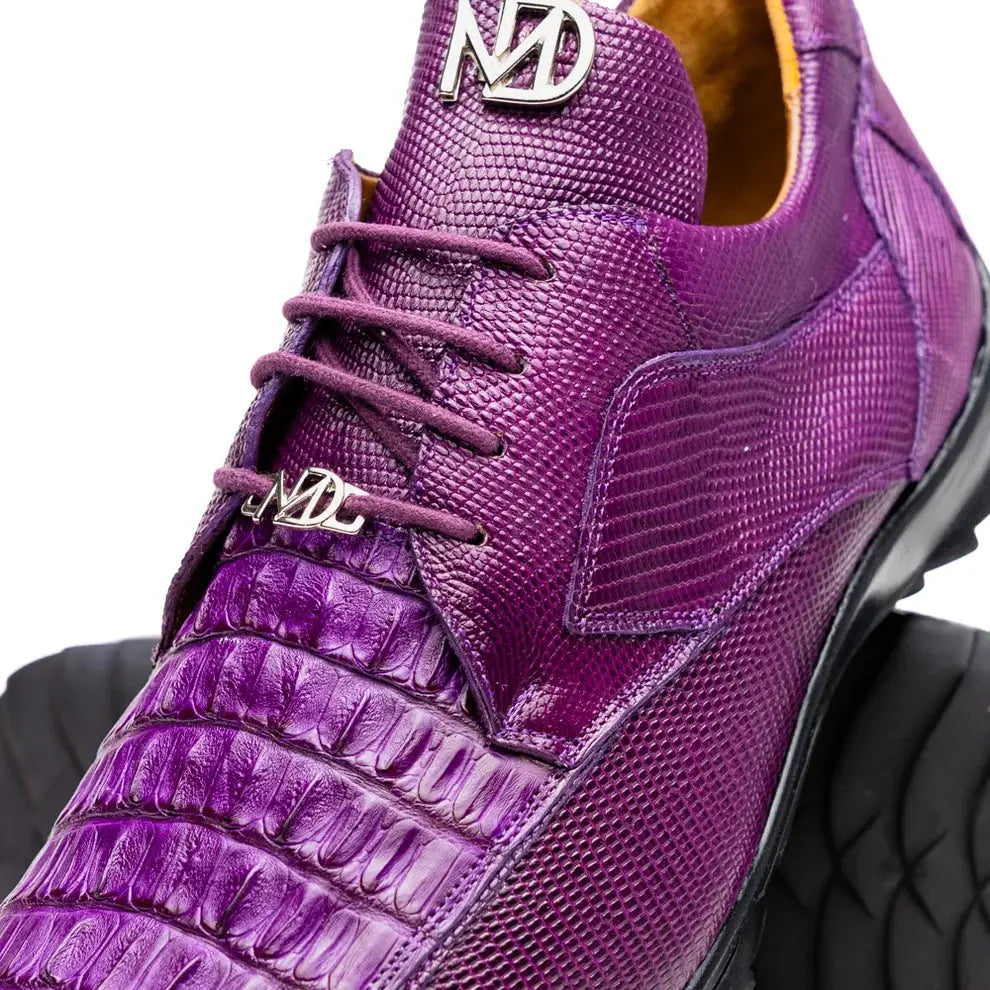 Marco Di Milano Crater Purple Genuine Caiman Crocodile/Lizard Sneakers