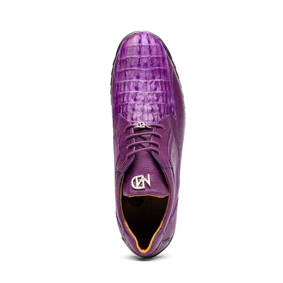 Marco Di Milano Crater Purple Genuine Caiman Crocodile/Lizard Sneakers