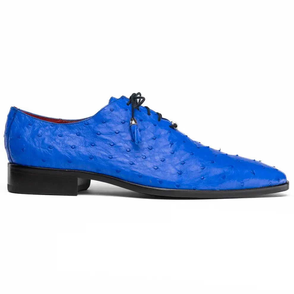 Marco Di Milano Criss Electric Blue Genuine Ostrich Oxfords