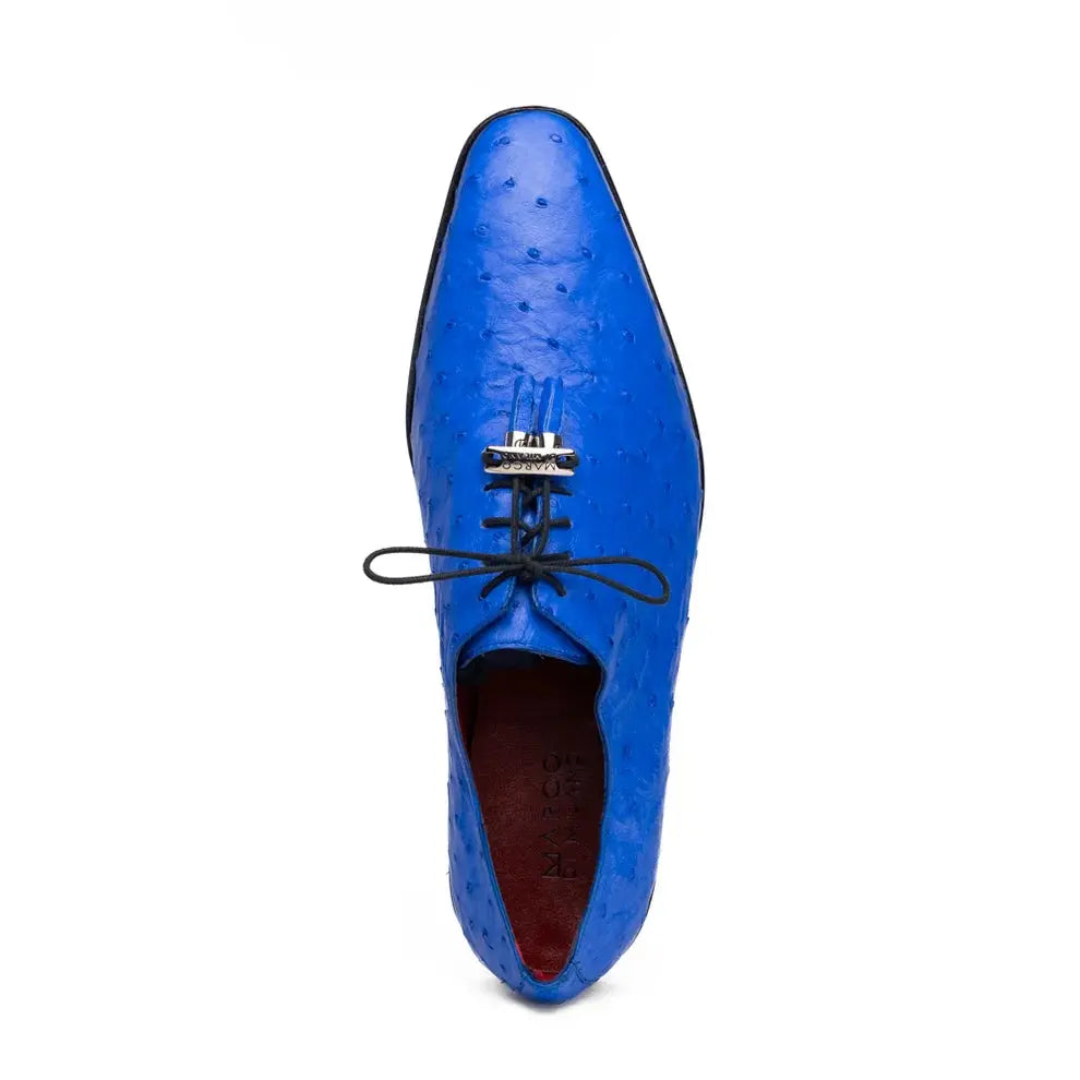 Marco Di Milano Criss Electric Blue Genuine Ostrich Oxfords