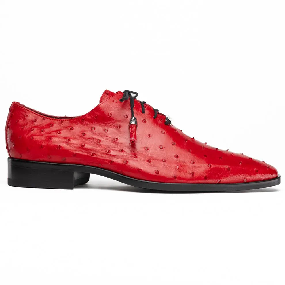 Marco Di Milano Criss Red Genuine Ostrich Oxfords