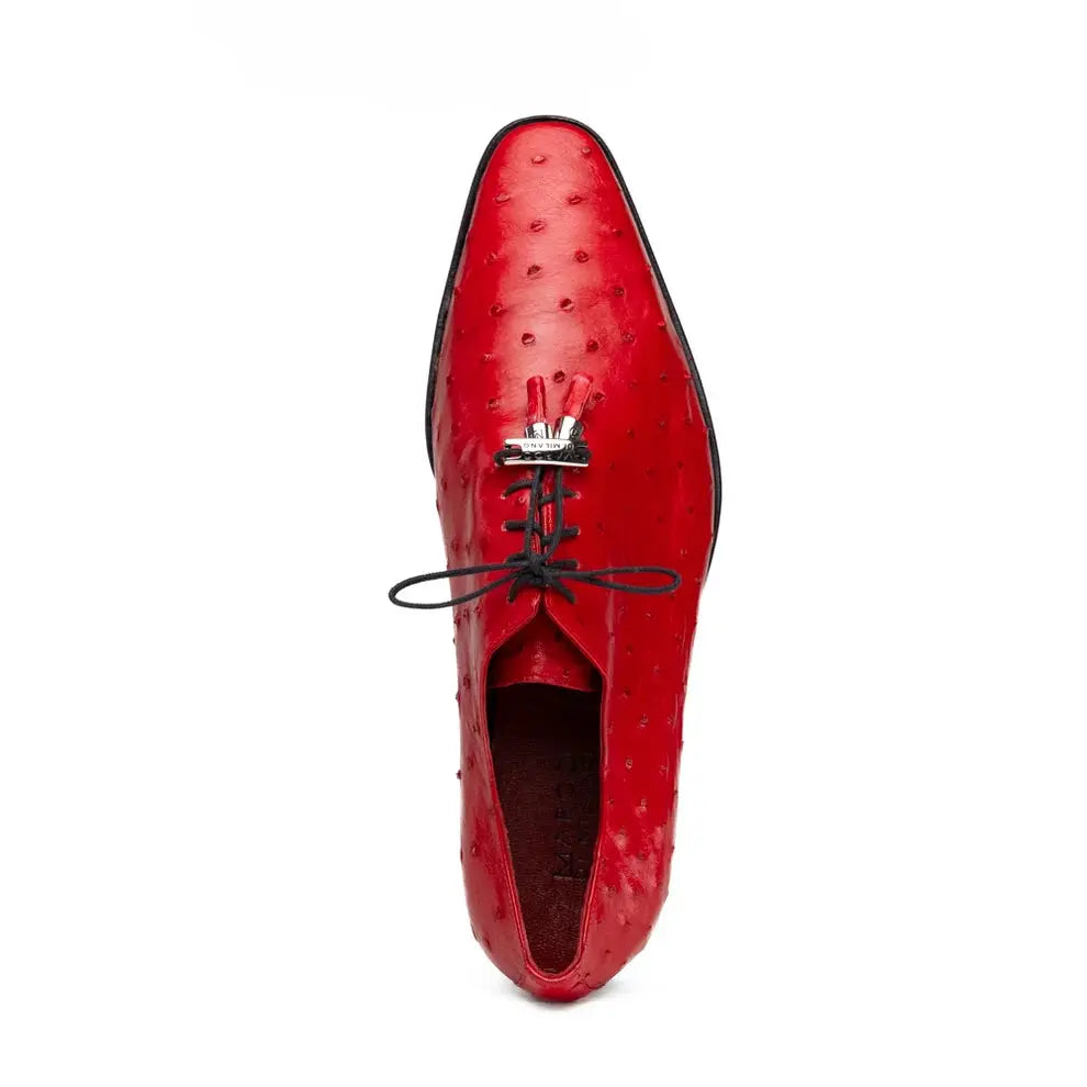 Marco Di Milano Criss Red Genuine Ostrich Oxfords