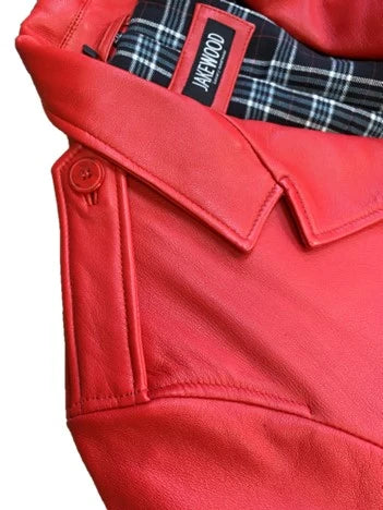 Jakewood 3200 Red Genuine Leather 7/8 Single Breasted Coat