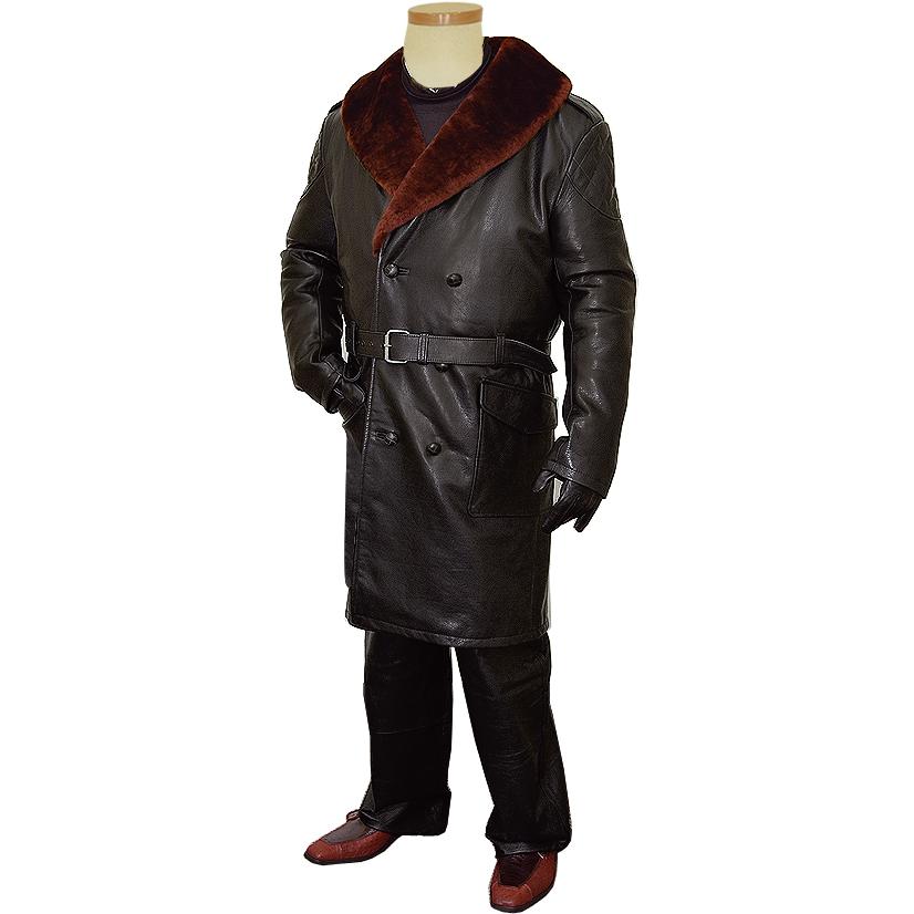 Jakewood 1400 Genuine Leather/Shearling Fur Pea Coat