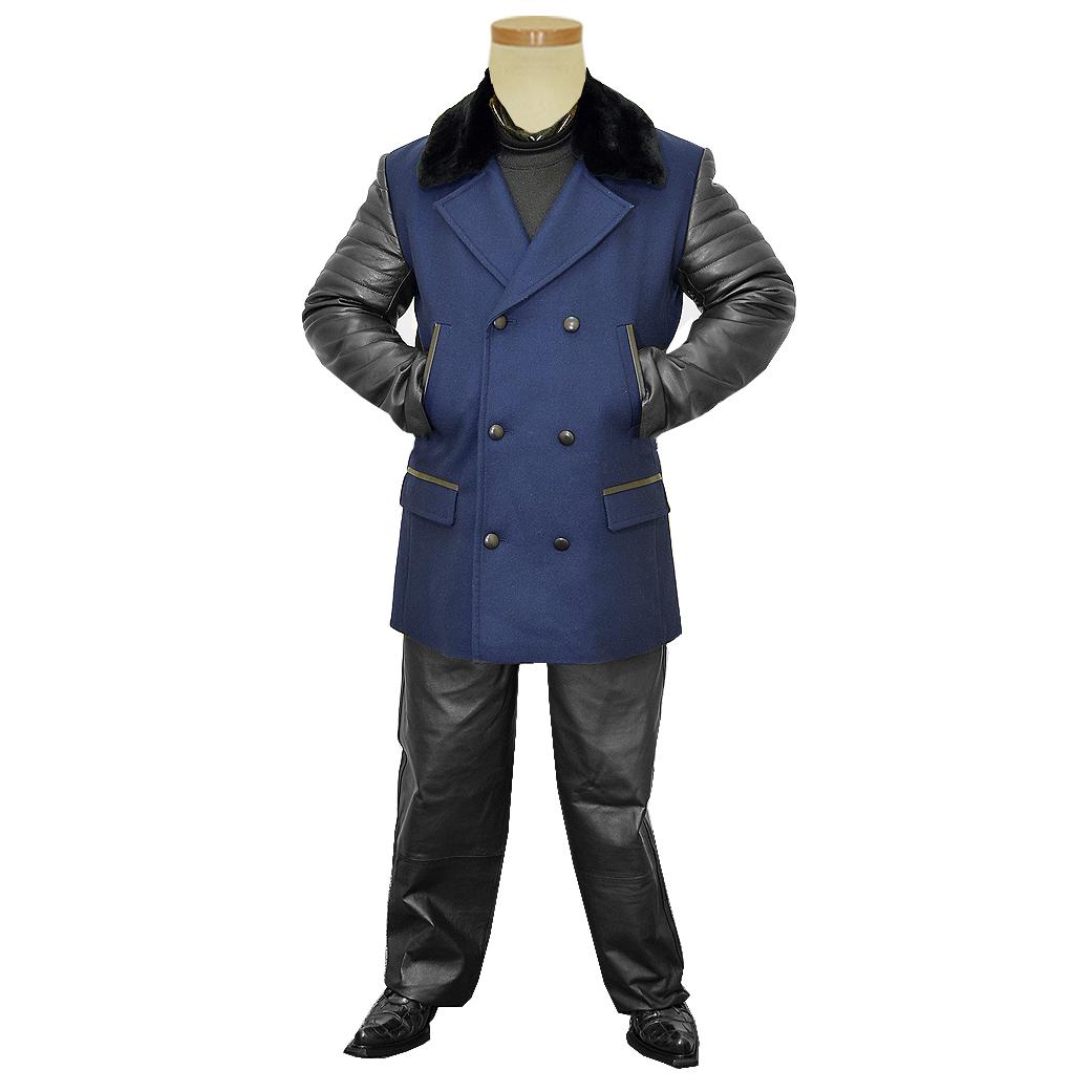 Jakewood 3100 Genuine Leather/Wool Pea Coat