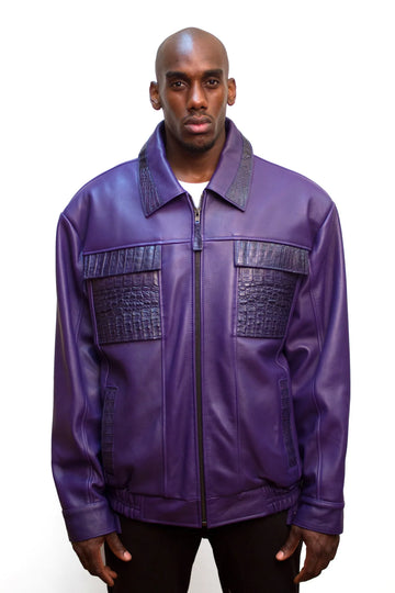 Jakewood Purple Genuine Alligator/Lambskin Jacket