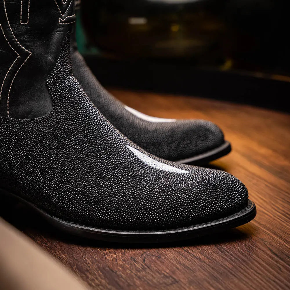 Marco Di Milano Georgia Black Genuine Stingray Cowboy Boots