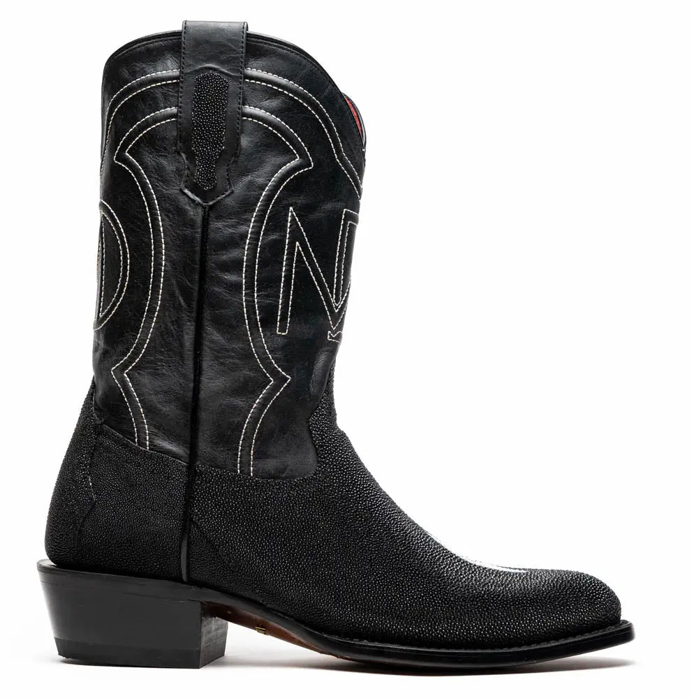 Marco Di Milano Georgia Black Genuine Stingray Cowboy Boots