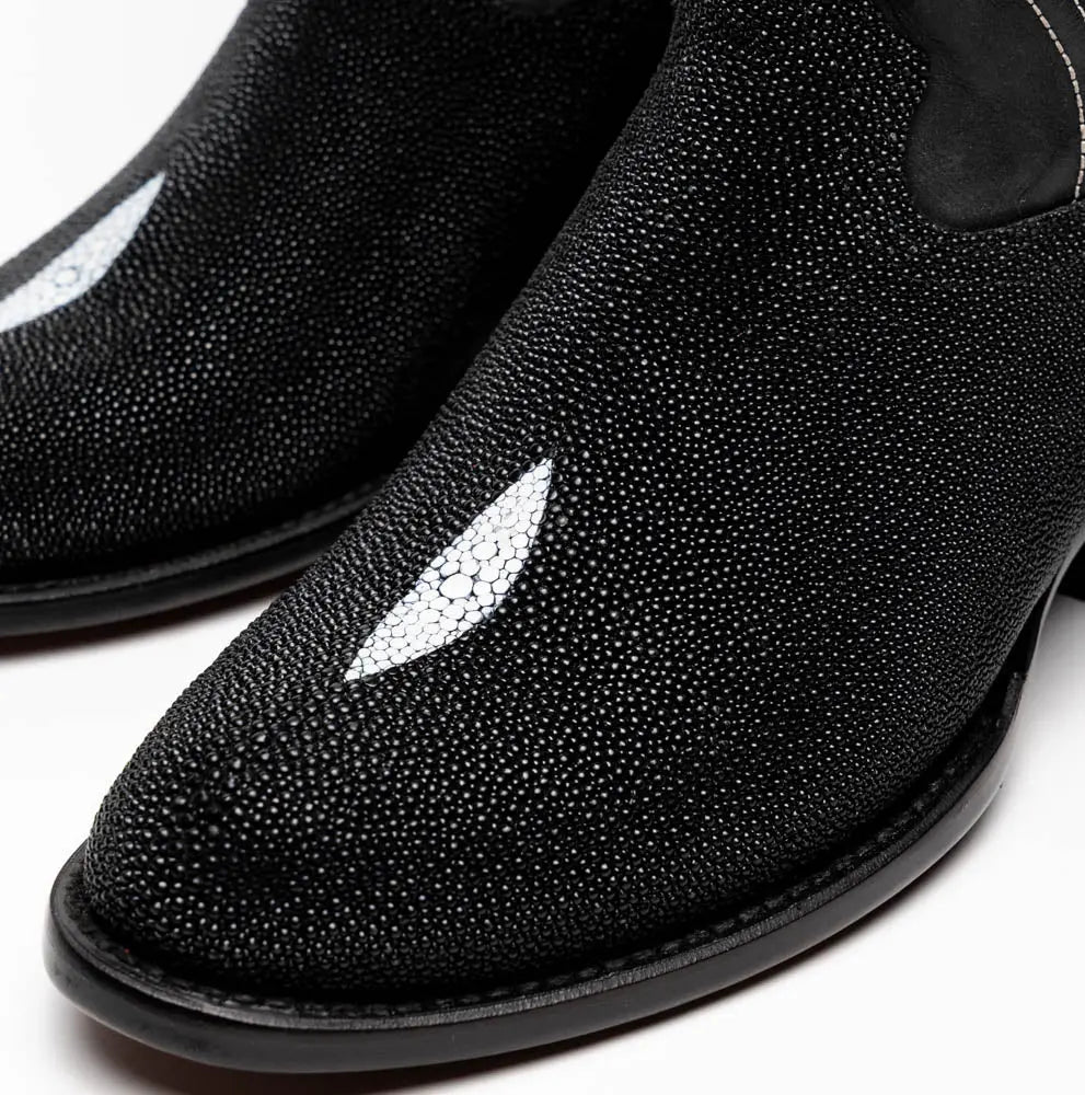 Marco Di Milano Georgia Black Genuine Stingray Cowboy Boots