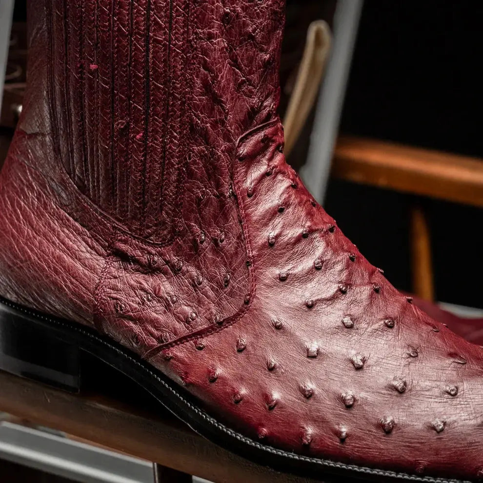 Marco Di Milano Giorgio Wine Genuine Ostrich Boots